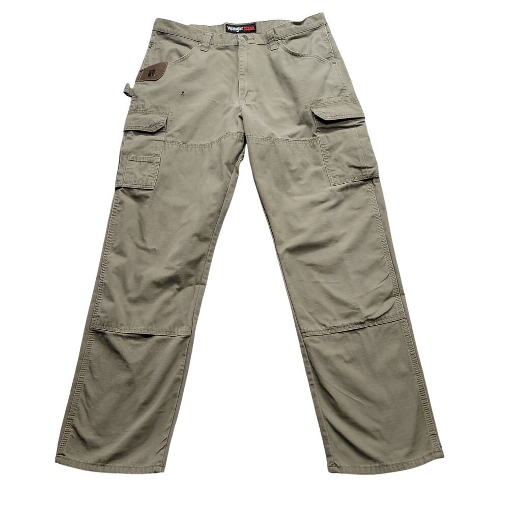 Wrangler RIGGS Workwear Mens Cargo Pants 38x34 Khaki Ripstop Utility